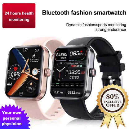 【All day monitoring of heart rate and blood pressure】 Bluetooth fashion smartwatch