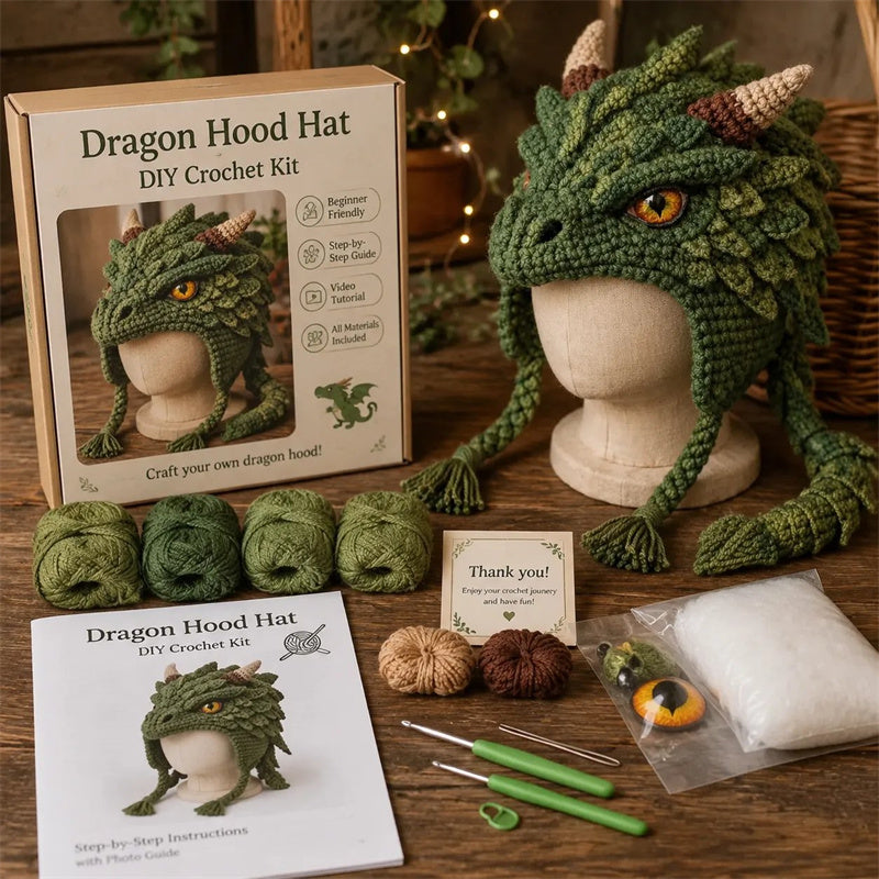 🔥Last Day 50% OFF - 🧵Fantasy Hood Hat DIY Crochet Kit – Create Your Own Magical Wearable Character Hat