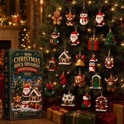 ⏳Last day to save 49% – 🎄24-Day Mini Christmas Ornament Advent Calendar | 24 unique festive buildable designs with hanging loops—perfect for decorating Christmas trees, wreaths, and holiday displays 🧱