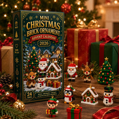 🎄 Last day to save 49% – ⏳24-Day Mini Christmas Ornament Advent Calendar | 24 unique festive buildable designs with hanging loops—perfect for decorating Christmas trees, wreaths, and holiday displays 🧱