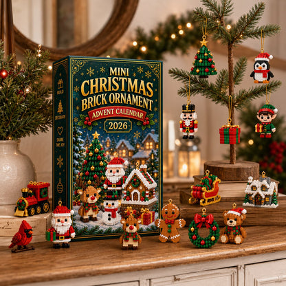 ⏳ Last day to save 49% – ✨24-Day Mini Christmas Ornament Advent Calendar | 24 unique festive buildable designs with hanging loops—perfect for decorating Christmas trees, wreaths, and holiday displays 🧱